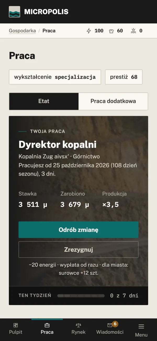 Praca na telefonie